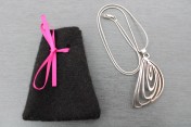 Felt Jewellery gift bag – Black with Pink Ribbon