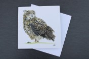 Greetings card Notelet Printed from an original watercolour EAGLE OWL
