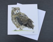 Greetings cards Notelets 5 Printed from an original watercolour EAGLE OWL