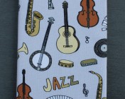 Covered Notebook – A6 Music Fabric Keyboard Guitar Sax Banjo Bass