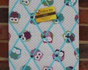 Memo Board, Owls Turquoise Straps