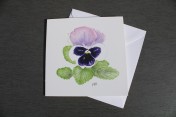 Greetings card Notelet Printed from an original watercolour PANSY