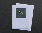Greetings Card – Slate Blue Sophie Allport Pug Fabric