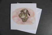 Greetings card Notelet Printed from an original watercolour TABBY KITTEN