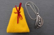 Felt Jewellery gift bag – Yellow with Red Ribbon