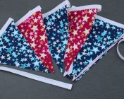 Bunting 3m Blue & Pink Stars Fabrics