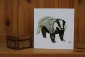 Greetings card Notelet Printed from an original watercolour BADGER