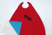 Superhero Cape & Mask Older Childs Turquoise/Red