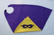 Superhero Cape & Mask Older Childs Yellow/Purple