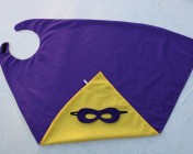Superhero Cape & Mask Older Childs Yellow/Purple