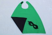 Superhero Cape & Mask Younger Childs Green/Black
