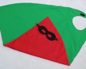 Superhero Cape & Mask Older Childs Green/Red