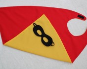 Superhero Cape & Mask Younger Childs Yellow/Red